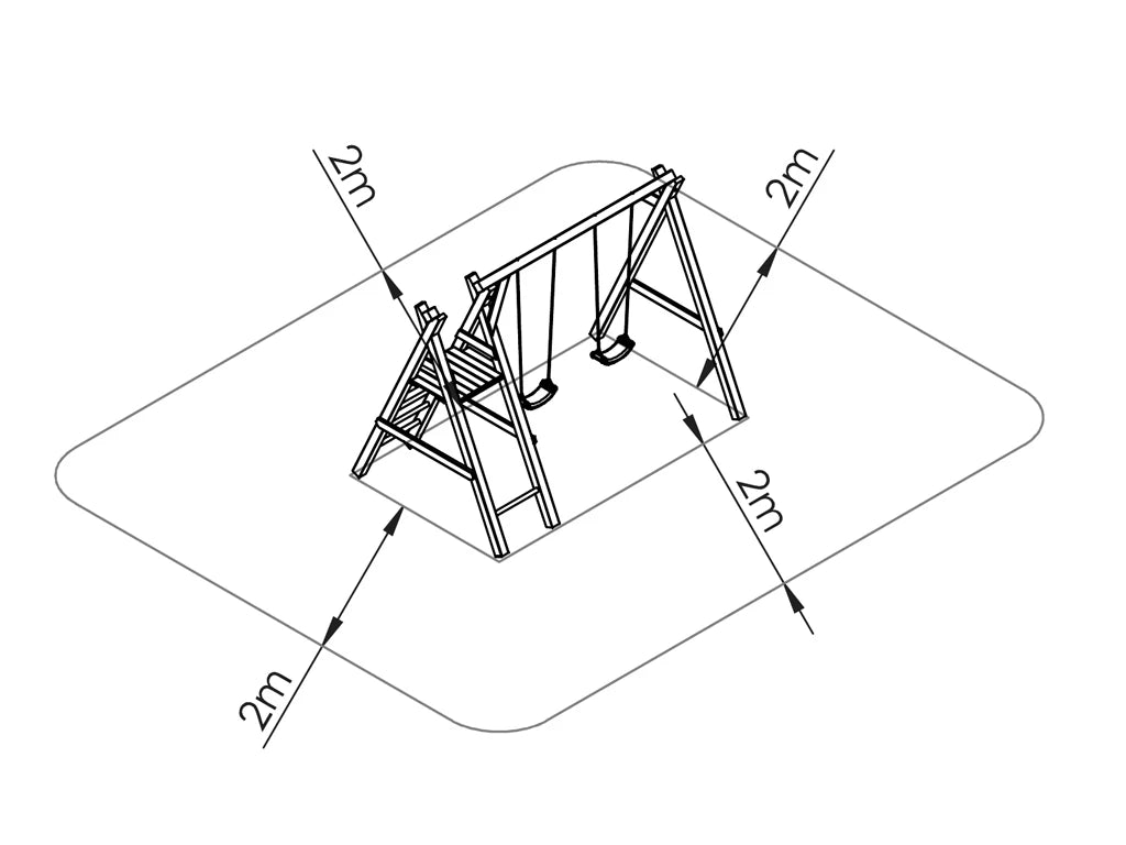Premium Outdoor Double Swing with Platform – Includes Free Slide