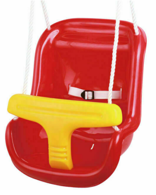 Deluxe High-Back Baby Swing Seat with T-Bar – Red