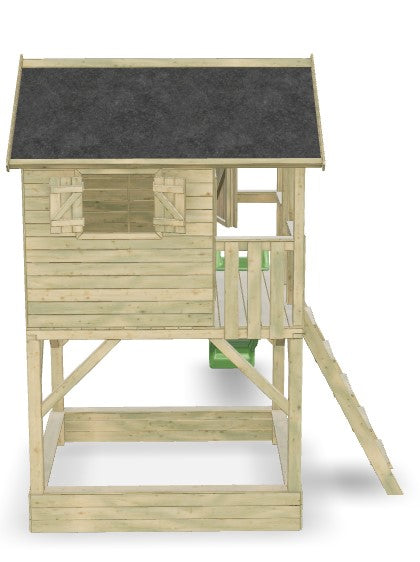 Big House Luxe Wooden Playhouse with Sandbox