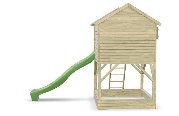 Big House Luxe Wooden Playhouse with Sandbox