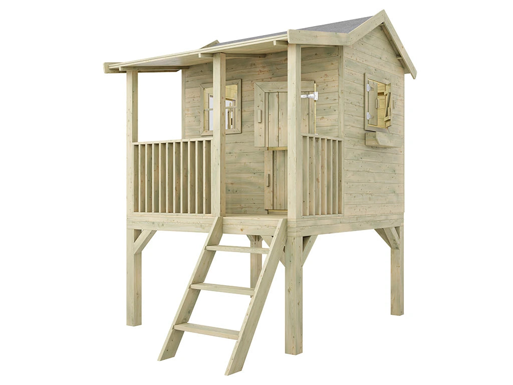 Platform Saloon Outdoor Wooden Playhouse For Kids