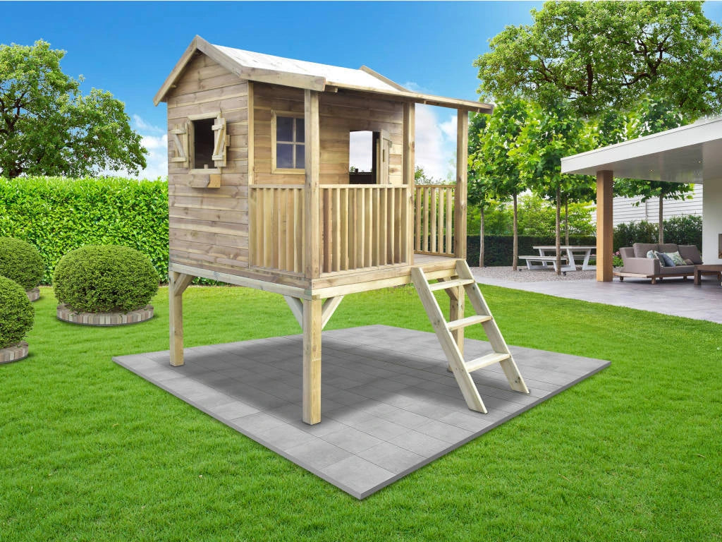 Platform Saloon Outdoor Wooden Playhouse For Kids