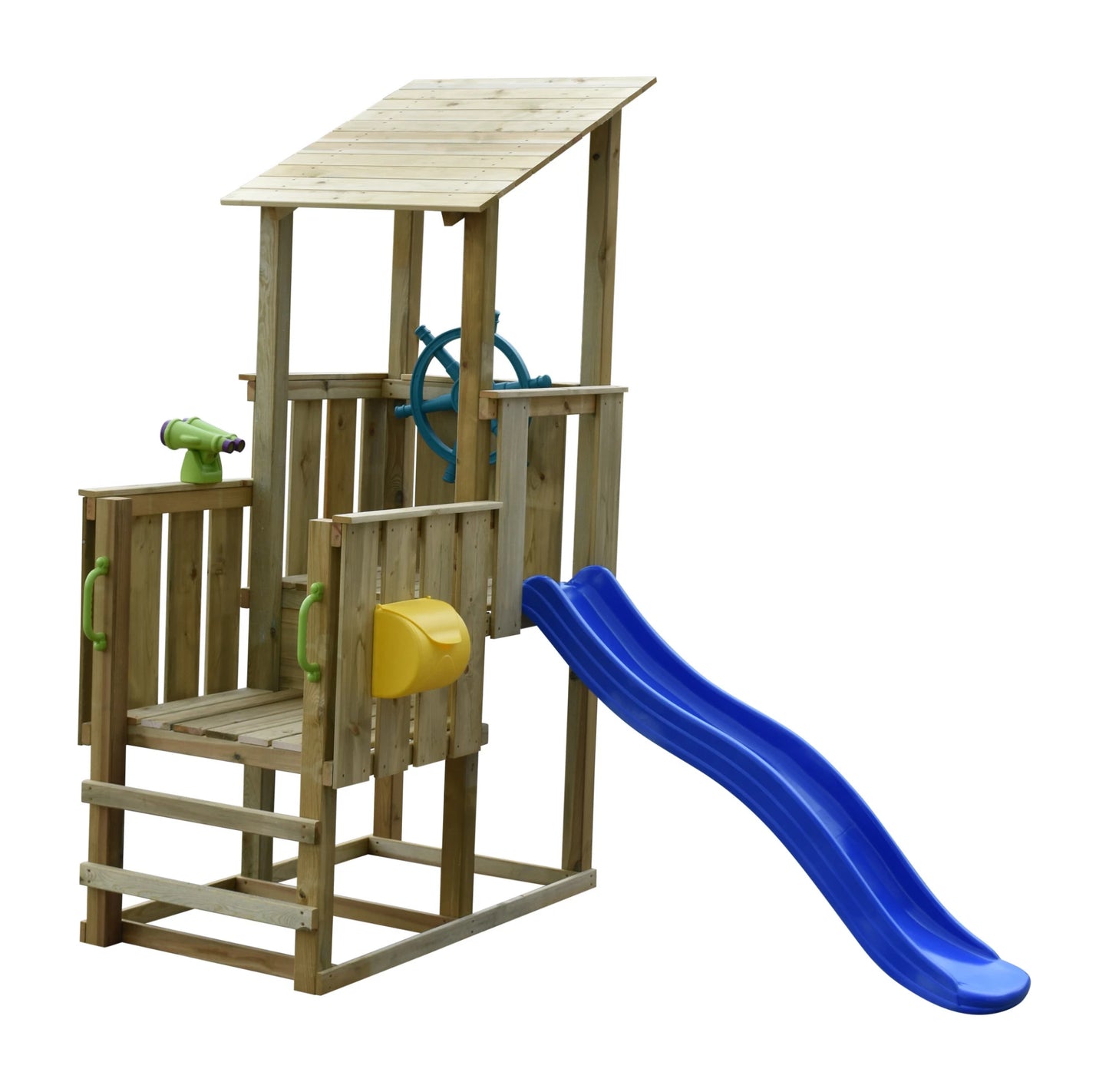 Pirate Outdoor Wooden Play Tower with 2 Free Slides