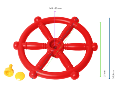 Ships Toy Steering Wheel - Red