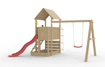 Little Monkey Wooden Play Tower with Slide