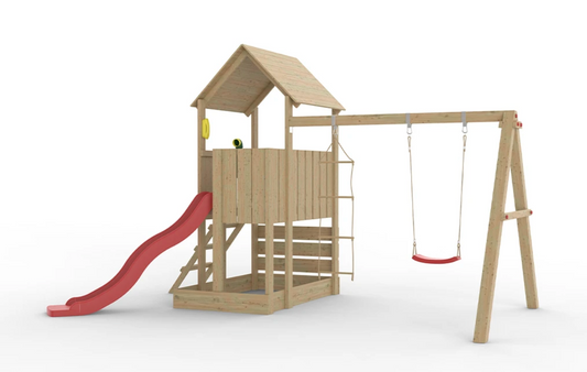 Little Monkey Wooden Play Tower with Slide