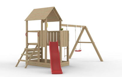 Little Monkey Wooden Play Tower with Slide