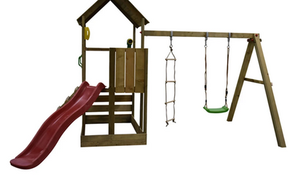 Little Monkey Wooden Play Tower with Slide