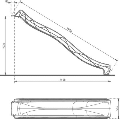300cm Wave Slide - Red