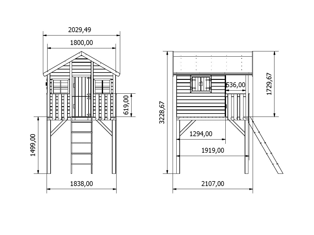 Big House Luxe Wooden Playhouse with Sandbox