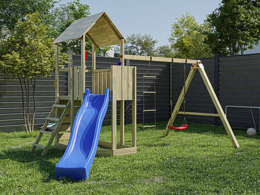 Big Monkey Wooden Play Tower with Slide
