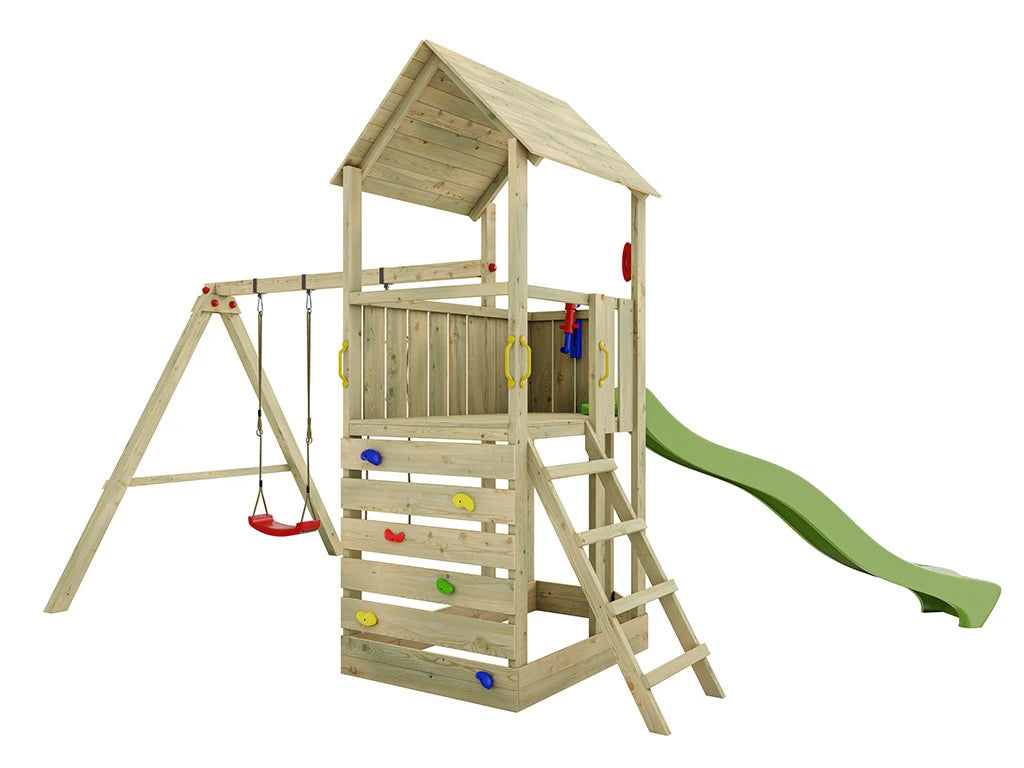 Big Monkey Wooden Play Tower with Slide