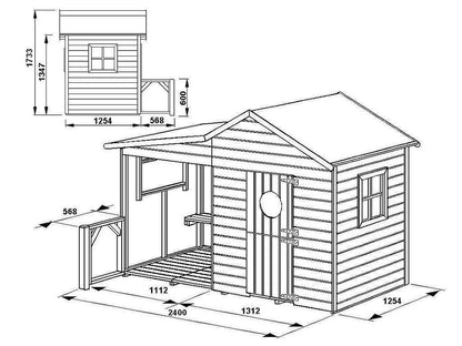 Milan Outdoor Wooden Playhouse For Kids