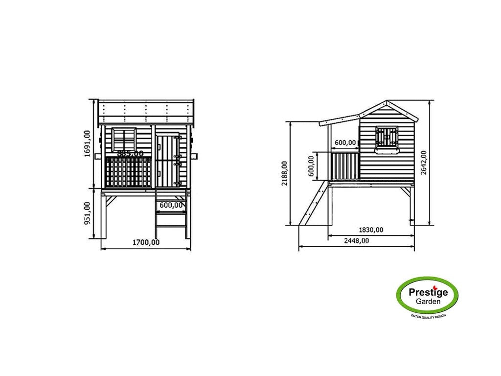 Platform Saloon Outdoor Wooden Playhouse For Kids