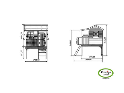 Platform Saloon Outdoor Wooden Playhouse For Kids