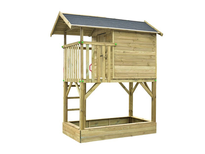 Treehut Wooden Playhouse with Sandbox