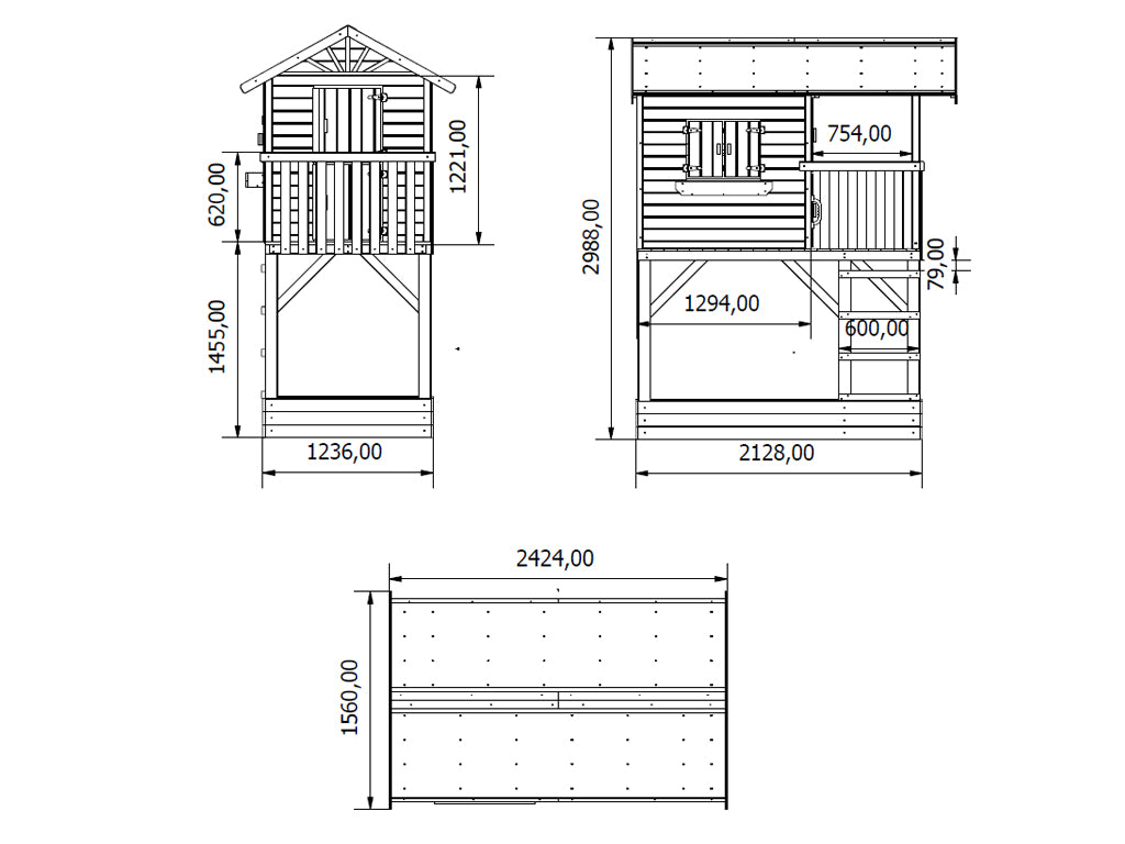 Treehut Wooden Playhouse with Sandbox