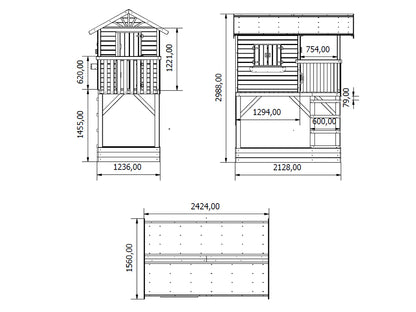 Treehut Wooden Playhouse with Sandbox