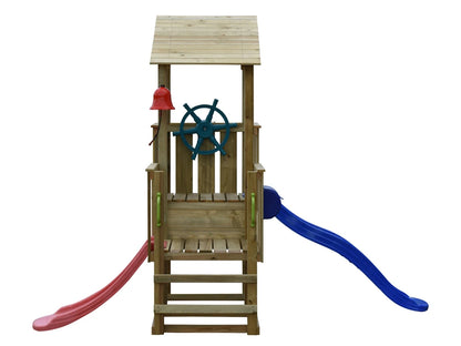 Pirate Outdoor Wooden Play Tower with 2 Free Slides